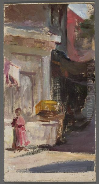 Street fragment. From the journey to Constantinople Oil Painting by Jan Ciaglinski