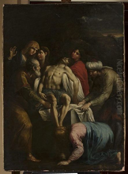 Entombment of Christ Oil Painting by Stanislaw Jarocki