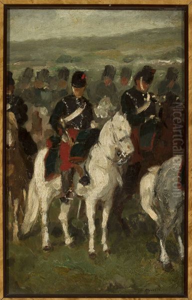 Cavalry Oil Painting by Piotr Michalowski