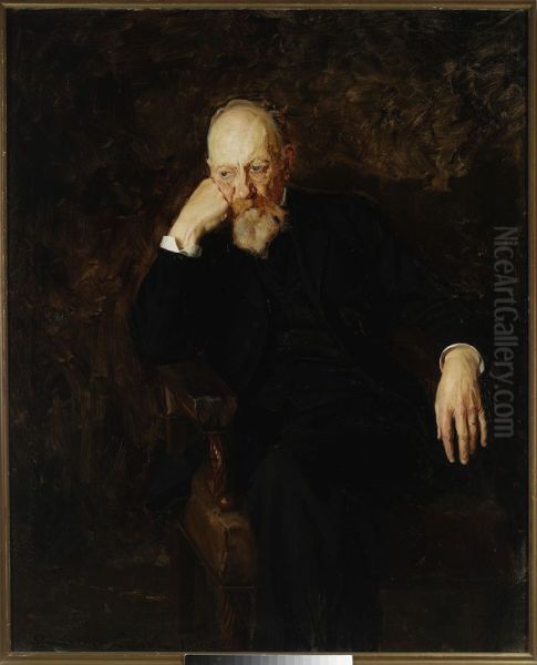 Portrait of professor Aleksander Jablonowski Oil Painting by Stanislaw Lentz