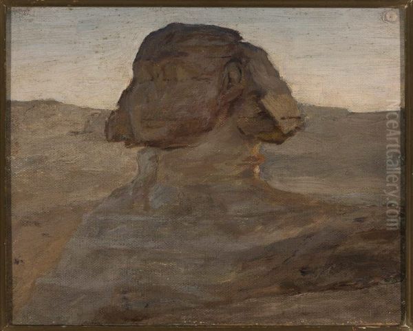 Sphinx in the evening. From the journey to Egypt Oil Painting by Jan Ciaglinski