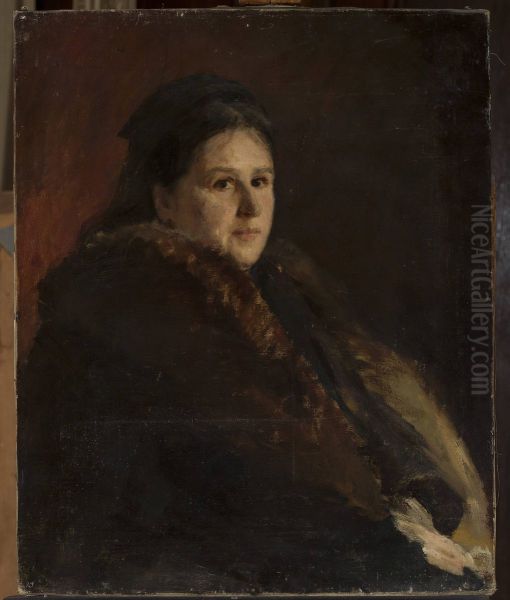 Portrait of Mrs. Karlinska Oil Painting by Jan Ciaglinski