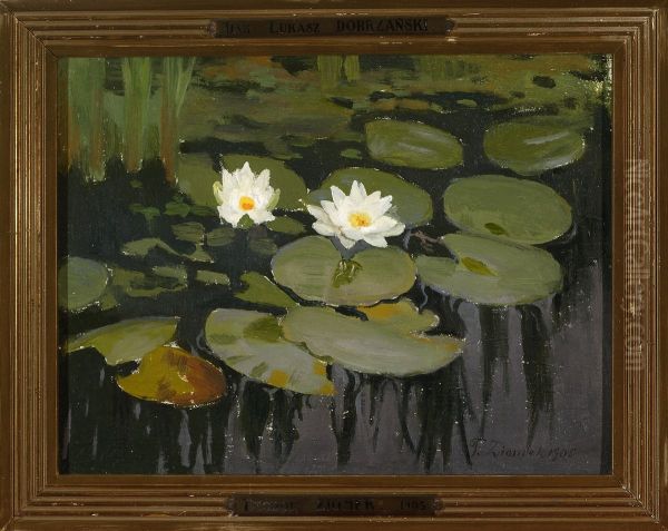 Water lilies Oil Painting by Teodor Ziomek