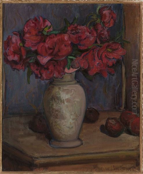 Peonies Oil Painting by Wladyslaw Slewinski