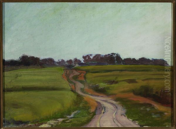 Road among fields Oil Painting by Wladyslaw Slewinski