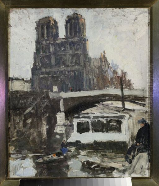 Notre-Dame Oil Painting by Tadeusz Makowski