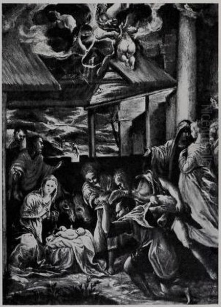 Adoration of the Shepherds Oil Painting by El Greco