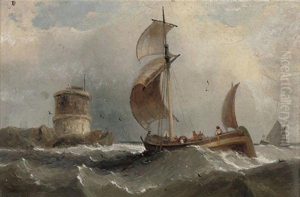 The Entrance To The Harbour Off Flushing Oil Painting by G.W. Butland