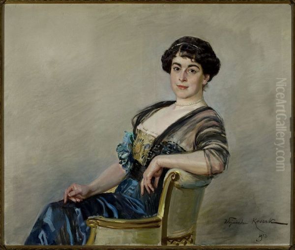 Portrait of Eugenia Jasienska Oil Painting by Wojciech Kossak