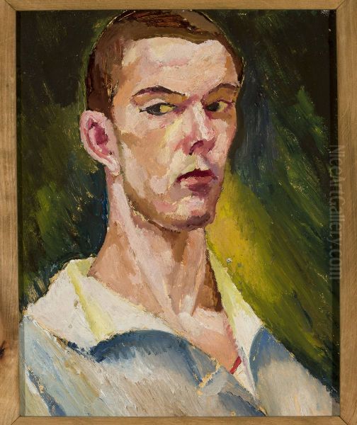 Cubist self-portrait Oil Painting by Zygmunt Waliszewski