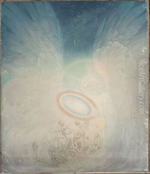 Angel and monsters Oil Painting by Kazimierz Stabrowski