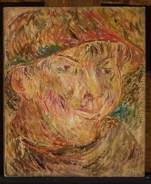 Head of a boy in a hat Oil Painting by Tadeusz Makowski