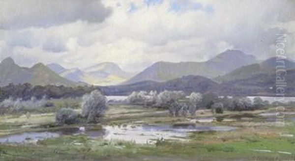 Derwentwater After Heavy Rain Oil Painting by Charles Ernest Butler