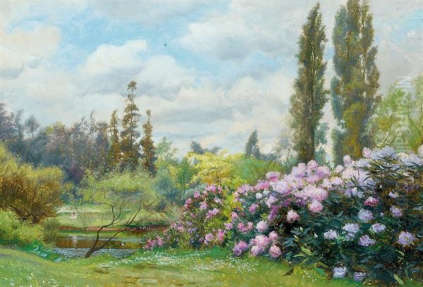 A Garden In Bloom Oil Painting by Charles Ernest Butler