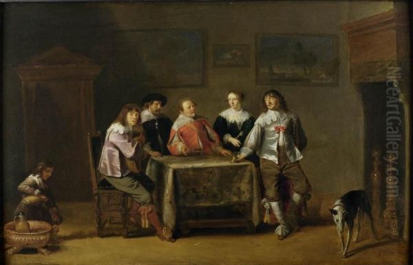 Scene d'interieur Oil Painting by Christoffel Jacobsz van der Laemen