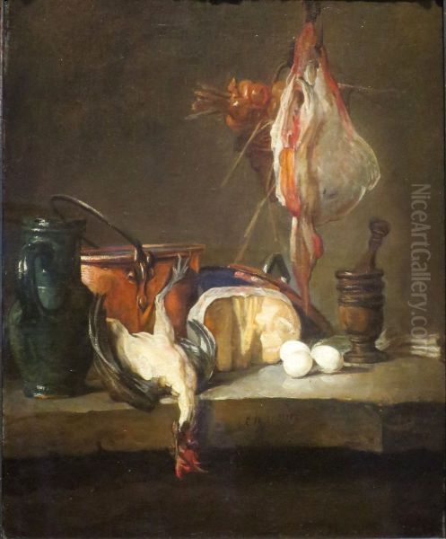 Kuchenstillleben Oil Painting by Jean-Baptiste-Simeon Chardin