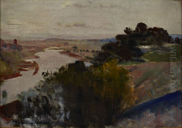 Landscape at the Vistula Oil Painting by Jacek Malczewski