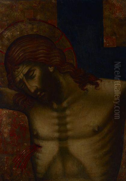 Crucifixion - Fragment of a Croce Dipinta Oil Painting by Paolo Veneziano