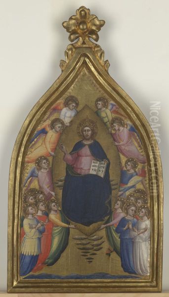 Christ Enthroned  Within a Mandorla Oil Painting by Mariotto Di Nardo