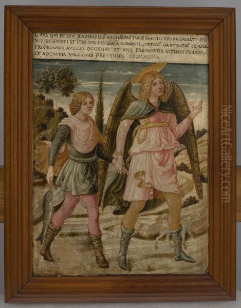 Tobias with Archangel Raphael Oil Painting by Benozzo Gozzoli