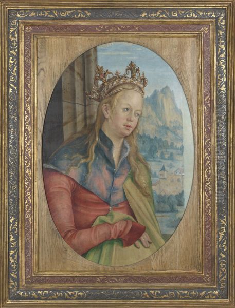 Saint Catherine of Alexandria - Fragment of a Triptych Wing Oil Painting by Hans von Kulmbach