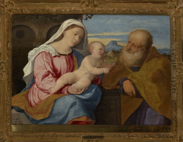 The Holy Family Oil Painting by Palma Vecchio