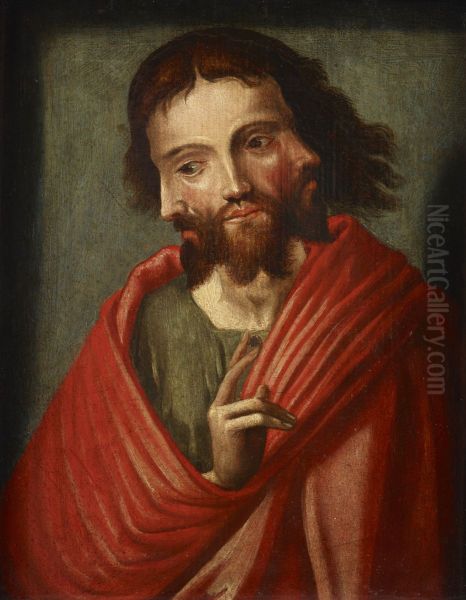 Christ with Three Faces (The Holy Trinity) Oil Painting by unknown