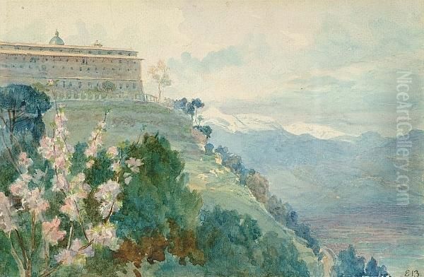 View Of A Spanish Monastery Oil Painting by Elizabeth Thompson