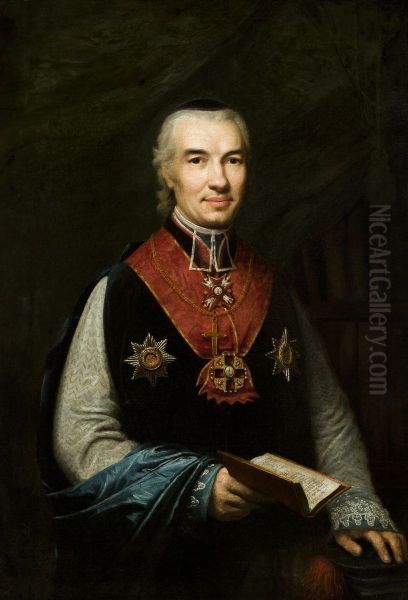 Portrait of Bishop Hieronim Strojnowski Oil Painting by Jozef Peszka