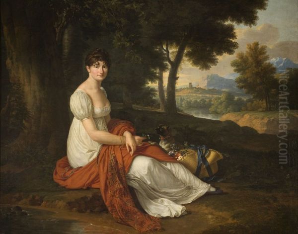 Portrait of Elzbieta Skotnicka nee Laskiewicz (1781-1849), Wife of Michal Skotnicki Oil Painting by Francois-Xavier Fabre