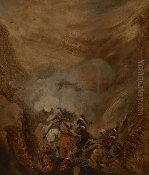 Charge in the Gorge of Somosierra Oil Painting by Piotr Michalowski