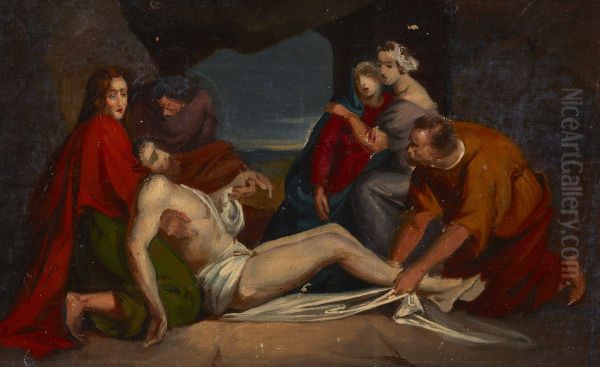 The Entombment Oil Painting by Jozef Simmler