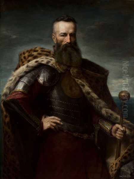 Hetman Stefan Czarniecki Oil Painting by Leon Kaplinski