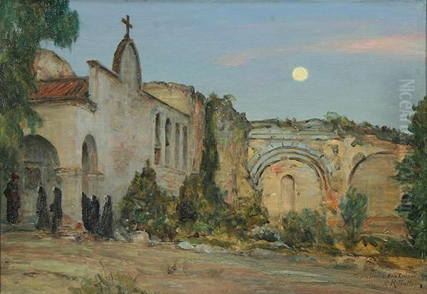 Spanish Mission In Moonlight Oil Painting by Howard Russell Butler