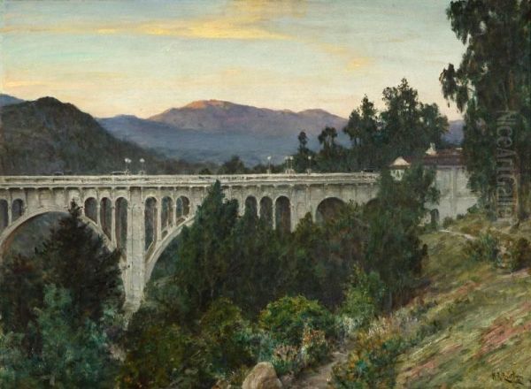 View Of The Colorado Street Bridge Oil Painting by Howard Russell Butler