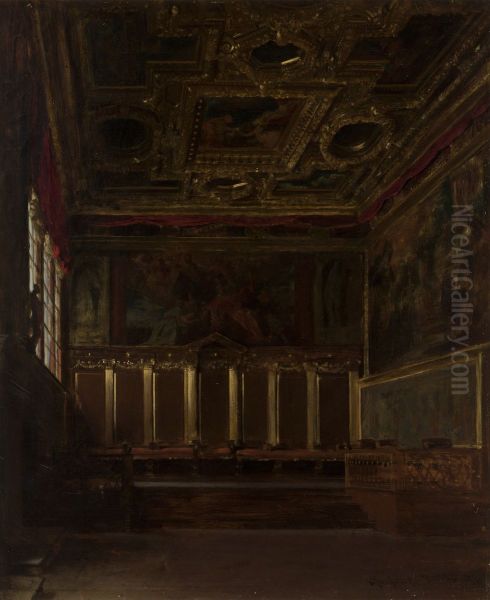 The Hall of Ambassadors in the Doge's Palace in Venice Oil Painting by Wladyslaw Czachorski