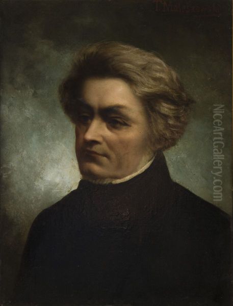 Portrait of Adam Mickiewicz Oil Painting by Tytus Maleszewski