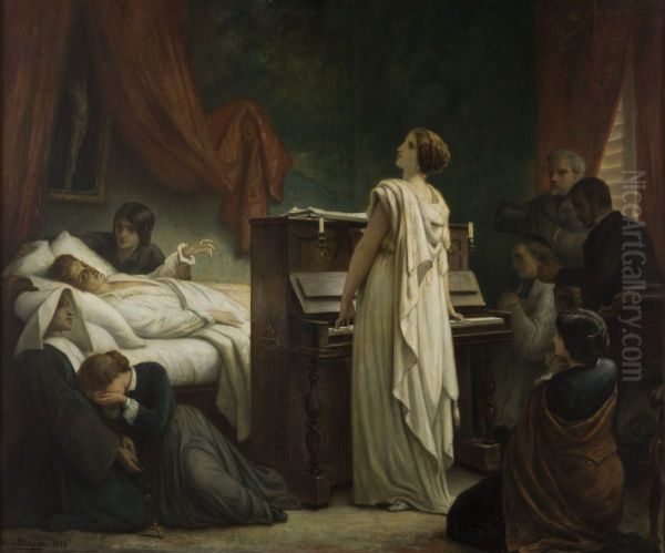 Death of Chopin Oil Painting by Felix-Joseph Barrias