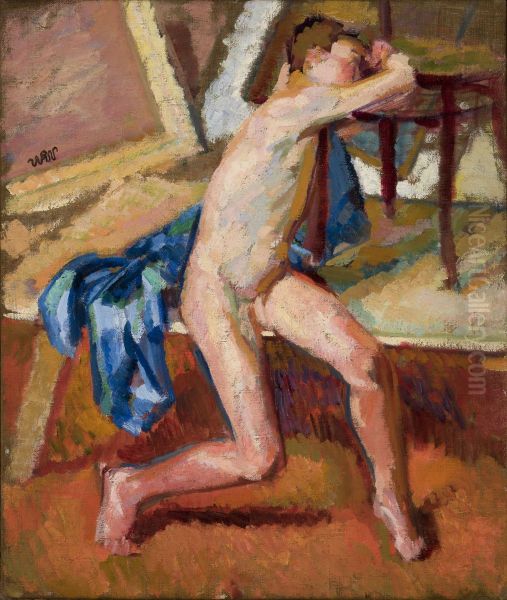 Male Nude Oil Painting by Wojciech Weiss