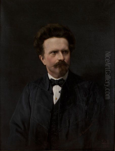 Portrait of Walery Rzewuski Oil Painting by Stanislaw Bienkiewicz