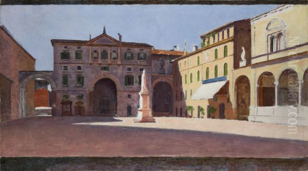 Piazza di Dante in Verona Oil Painting by Aleksander Gierymski