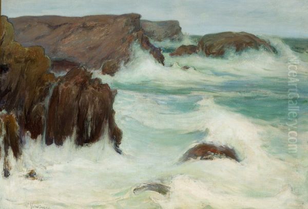 The Sea in Brittany Oil Painting by Wladyslaw Slewinski