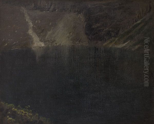 Black Lake Oil Painting by Leon Wyczolkowski