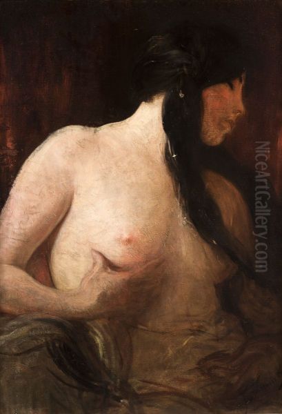 Black Tresses Oil Painting by Franciszek Zmurko