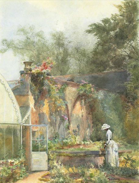 Outside The Conservatory, Kilmurry, County Cork Oil Painting by Mildred Anne Butler