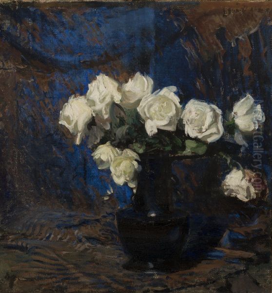 White Roses Oil Painting by Leon Wyczolkowski