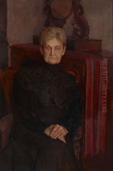 Portrait of Mother Oil Painting by Jerzy Karszniewicz