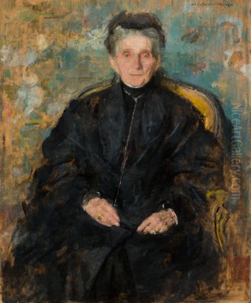 Portrait of Jadwiga Sapiezyna nee Sanguszko Oil Painting by Olga Boznanska