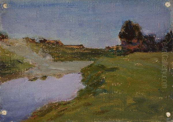 The White Night (The Ushakovka River) Oil Painting by Jan Ciaglinski