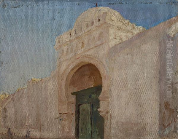 Kairouan (Entrance to the Mosque of the Barber) Oil Painting by Jan Ciaglinski